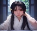 女性艺人在颁奖典礼后台整理妆容，神情平静专注，展现娱乐圈女性艺人在公众压力下保持自我的内在力量，与阿娇形象重建主题相关